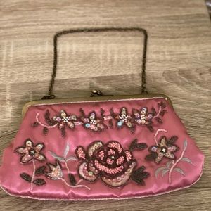 Pink flowery purse